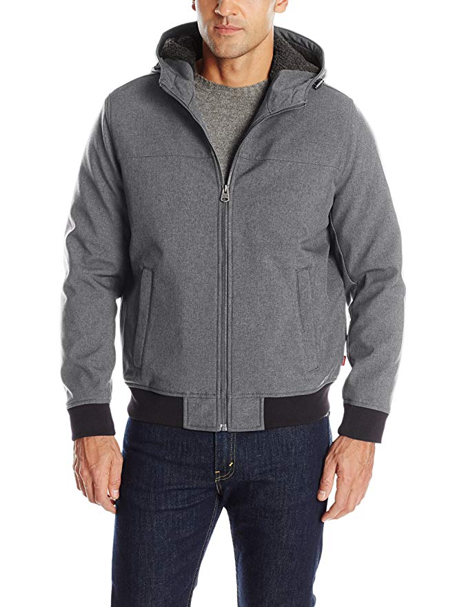 Levi's Men's Soft Shell Sherpa Lined Hoody Bomber