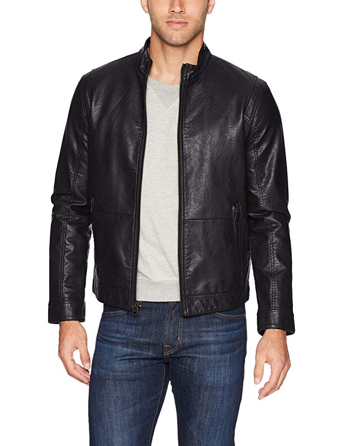 Dockers Men's The Dylan Faux Leather Racer Jacket