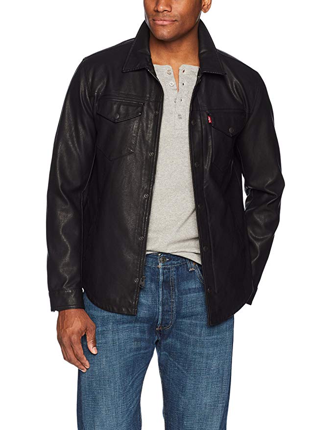 Levi's Men's Smooth Lamb Touch Faux Leather Shirt Jacket