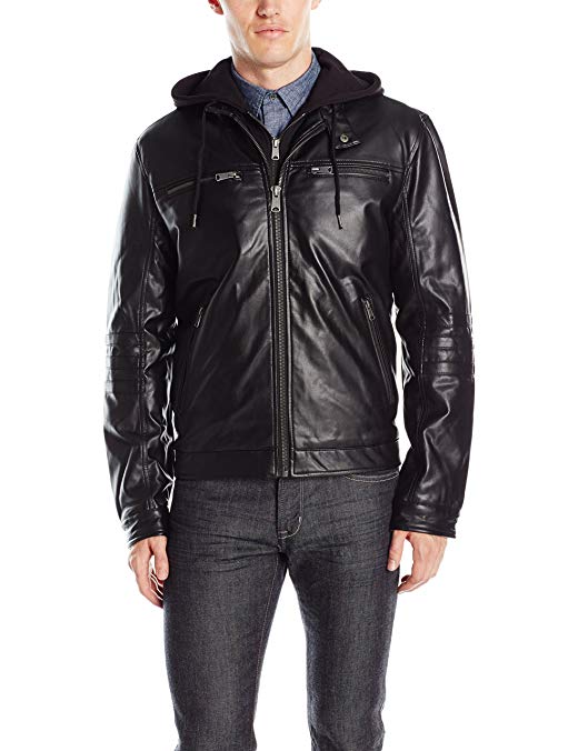 Lucky Brand Men's Archibald Faux Leather Moto Jacket