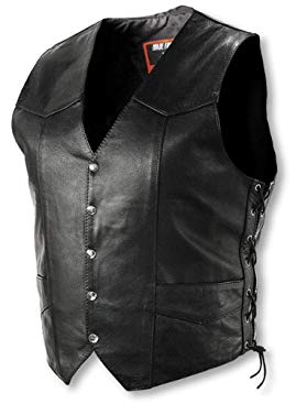 Interstate Leather Men's Basic Vest with Side Lace (Small)
