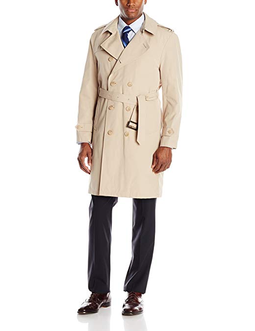 Stacy Adams Men's Rain Double-Breasted Full-Length Trench Coat