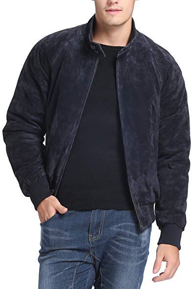 Landing Leathers Men's WWII Suede Leather Bomber Jacket (Regular & Tall)