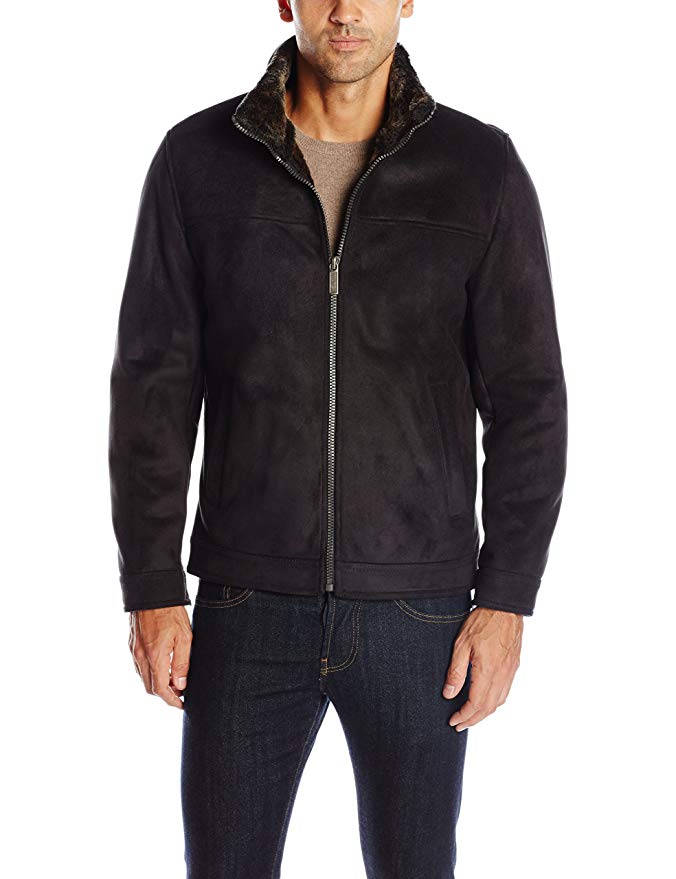 Nautica Men's Faux Shearling Open Bottom Coat