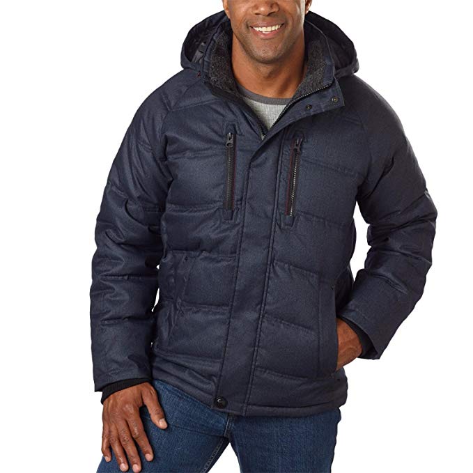 Hawke & Co. Men's Down Feather Fill Coat with Removable Hood