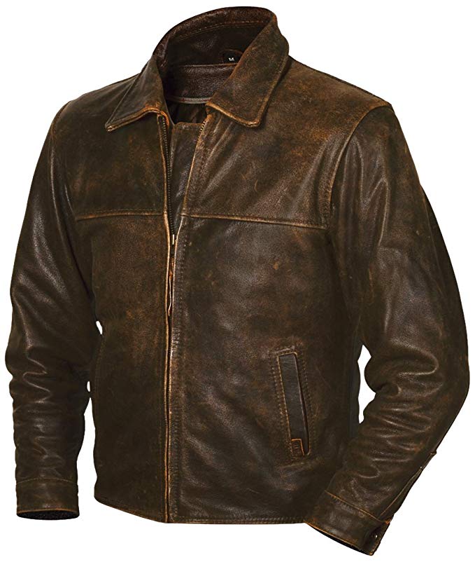 STS Ranchwear Men's The Rifleman Leather Jacket (Rustic Rawhide Brown ...